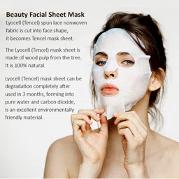 MasKing Set of 4 Natural Facial Sheet Mask 20g Each with Litchi Nail Polish Remover Pads image 3