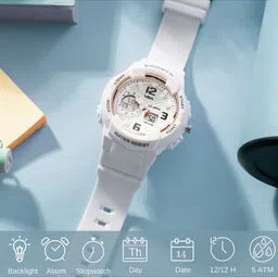 V2A Women White Dial & White Straps Analogue and Digital Multi Function Watch-ADW220 image 2
