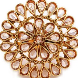 ZENEME Gold-Plated & Metallic AD Studded Finger Ring image 4
