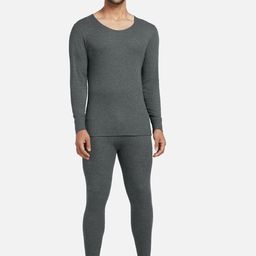 XYXX Men Grey Solid Cotton Thermal Set-picture-32
