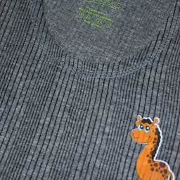 YK Basics Pack Of 2 Kids Grey Striped Thermal Set image 3