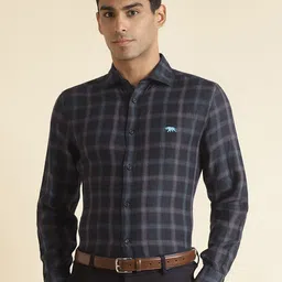 Andamen Tartan Checks Premium Linen Formal Shirt image 1