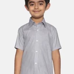 Sethukrishna Boys Grey Classic Opaque Semiformal Shirt image 1