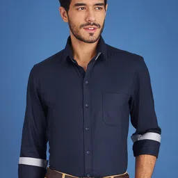 LOUIS STITCH Comfort Fit Spread Collar Cotton Formal Shirt-image-95
