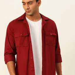 JAVINISHKA Unisex India Slim Regular Fit Overshirt Spread Collar Pure Cotton Casual Shirt-picture-12