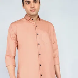 KHUSHI CREATION Men Original Spread Collar Solid Cotton Casual Shirt-picture-33