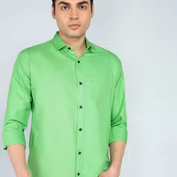 KHUSHI CREATION Men Original Spread Collar Solid Cotton Casual Shirt-picture-26