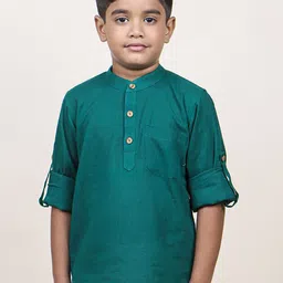 Jilmil Boys Band Collar Solid Casual Shirt-image-57