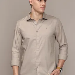 French Connection Men Premium Spread Collar Solid Cotton Slim Fit Casual Shirt-picture-29