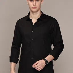 French Connection Men Premium Spread Collar Solid Cotton Slim Fit Casual Shirt-image-19