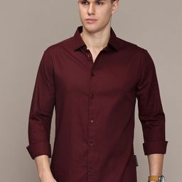 French Connection Men Premium Spread Collar Solid Cotton Slim Fit Casual Shirt-picture-37