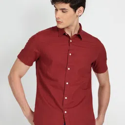 Flying Machine Slim Fit Cotton Linen Casual Shirt-image-1