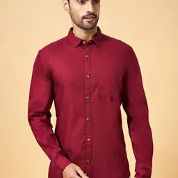 BYFORD by Pantaloons Men Maroon Slim Fit Opaque Casual Shirt-image-27