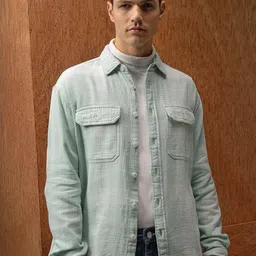 LOCOMOTIVE Premium Dobby Textured Checked Utility Pocket Overshirt-picture-13