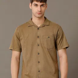 Voi Jeans Comfort Cuban Collar Short Sleeves Opaque Cotton Casual Shirt-picture-20