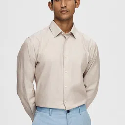 SELECTED Slim Fit Spread Collar Cotton Formal Shirt-picture-24