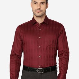 Greenfibre Slim Fit Self Design Cotton Formal Shirt-picture-8