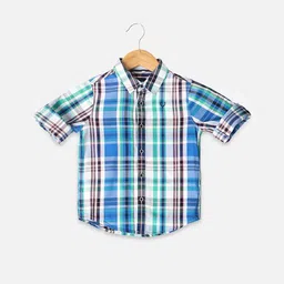Allen Solly Junior Boys Slim Fit Tartan Checked Casual Shirt-picture-51