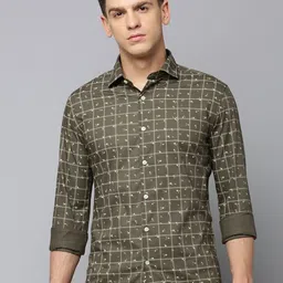 SHOWOFF Comfort Checked Spread Collar Cotton Casual Shirt-image-74