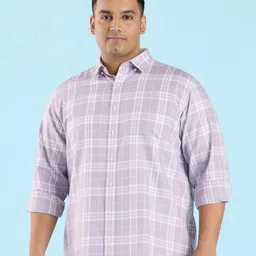 Big Hello - The Plus Life Tartan Checks Spread Collar Long Sleeves Cotton Casual Shirt-picture-22