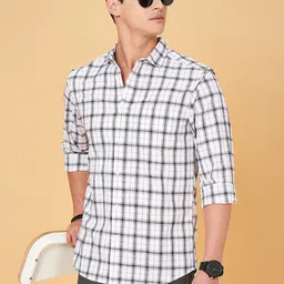 BYFORD by Pantaloons Men Slim Fit Opaque Checked Casual Shirt-image-70