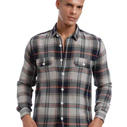 Banana Club Classic Checked Spread Collar Cotton Curved Slim Fit Casual Shirt-picture-41