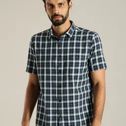 Indian Terrain Slim Fit Opaque Checked Casual Shirt-picture-24