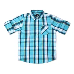 Allen Solly Junior Boys Slim Fit Opaque Checked Cotton Casual Shirt-picture-43