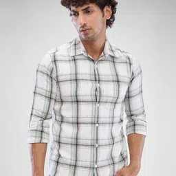 SPYKAR Men Slim Fit Tartan Checks Opaque Checked Casual Shirt-picture-43
