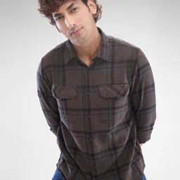 SPYKAR Men Slim Fit Tartan Checks Opaque Checked Casual Shirt-picture-42