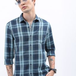 HIGHLANDER Slim Fit Tartan Checks Opaque Checked Casual Shirt-picture-22