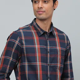 Indian Terrain Slim Fit Tartan Checked Pure Cotton Casual Shirt-image-94