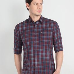 Arrow Sport Slim Fit Tartan Checked Twill Casual Pure Cotton Shirt-picture-3