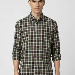 Van Heusen Sport Men Slim Fit Tartan Checks Opaque Checked Casual Shirt-picture-30