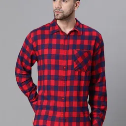 Oxolloxo Relaxed Buffalo Checked Cotton Casual Shirt-picture-25