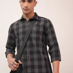 KETCH Slim Fit Buffalo Checks Cotton Checked Casual Shirt-picture-31