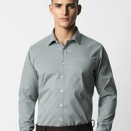 Van Heusen Spread Collar Long Sleeves Slim Fit Cotton Checked Formal Shirt-picture-21