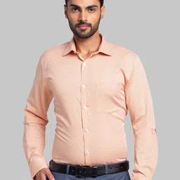 Park Avenue Self Design Spread Collar Cotton Formal Shirt-picture-28