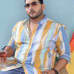Instafab Plus Classic Fit Striped Casual Shirt-picture-12