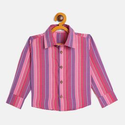JWAAQ Boys Relaxed Fit Vertical Striped Cotton Casual Shirt-picture-4