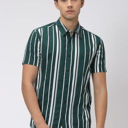 Mufti Slim Fit Striped Casual Cotton Linen Shirt-picture-46