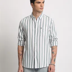 THE BEAR HOUSE Slim Fit Striped Cotton Casual Shirt-picture-29