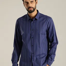 Indian Terrain Slim Fit Striped Pure Cotton Casual Shirt-image-24