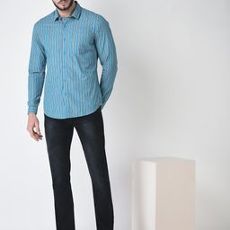Numero Uno Slim Fit Striped Printed Spread Collar Cotton Casual Shirt-picture-36