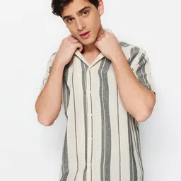 Trendyol Striped Cotton Casual Shirt-image-32