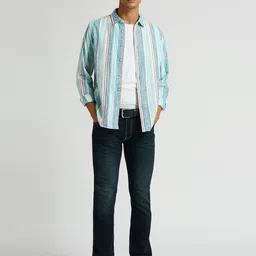 Pepe Jeans Striped Spread Collar Cotton Curved Casual Shirt-picture-27