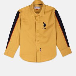 U.S. Polo Assn. Kids Boys Spread Collar Pure Cotton Casual Shirt-picture-4