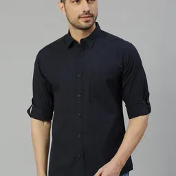 HERE&NOW Premium Twill Slim Fit Pure Cotton Casual Shirt-picture-22