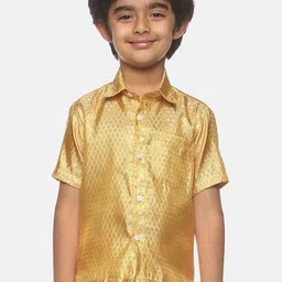 Sethukrishna Boys Gold-Toned Self Design Shirt-picture-22