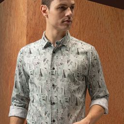 LOCOMOTIVE Luxe Satin Printed Party Shirt-picture-49